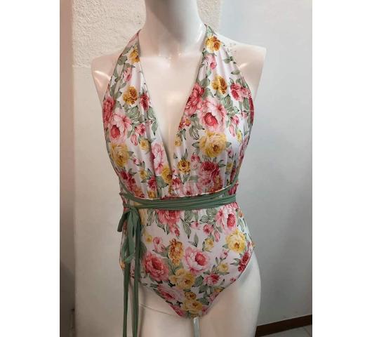 FATO DE BANHO ADULTO VERDE FLORAL